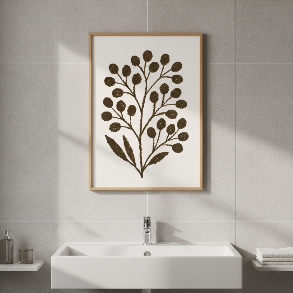 Brown Branch with Berries by Silvia Visscher