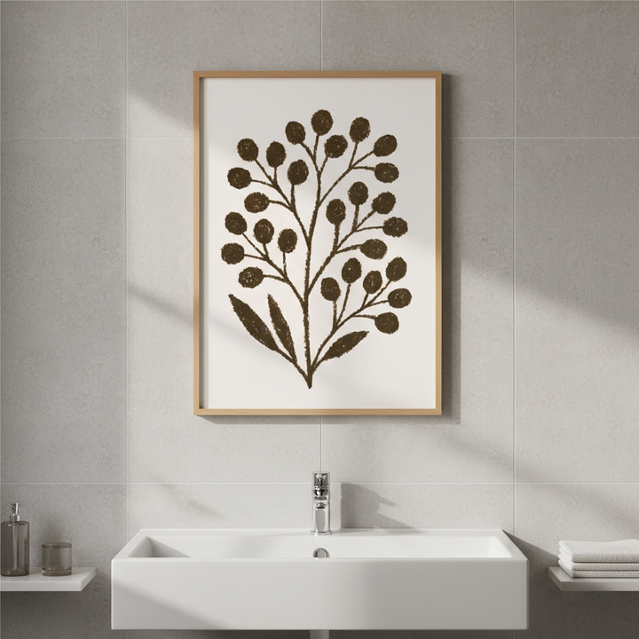 Brown Branch with Berries by Silvia Visscher