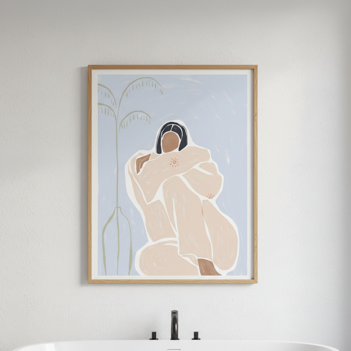 Woman Cuddle Herself by Ivy Green Illustrations