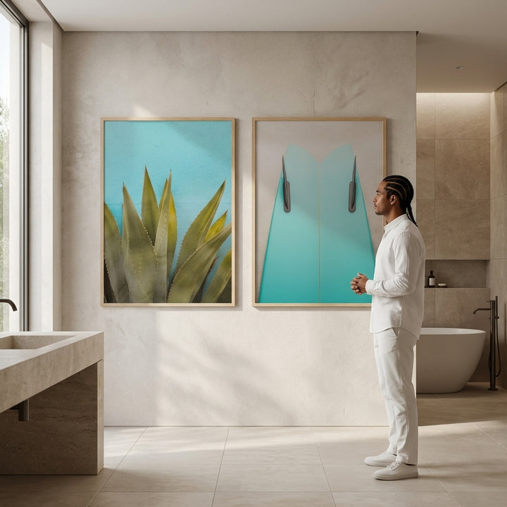 Teal Agave Surfboard Photograph Prints by Casey McCallister