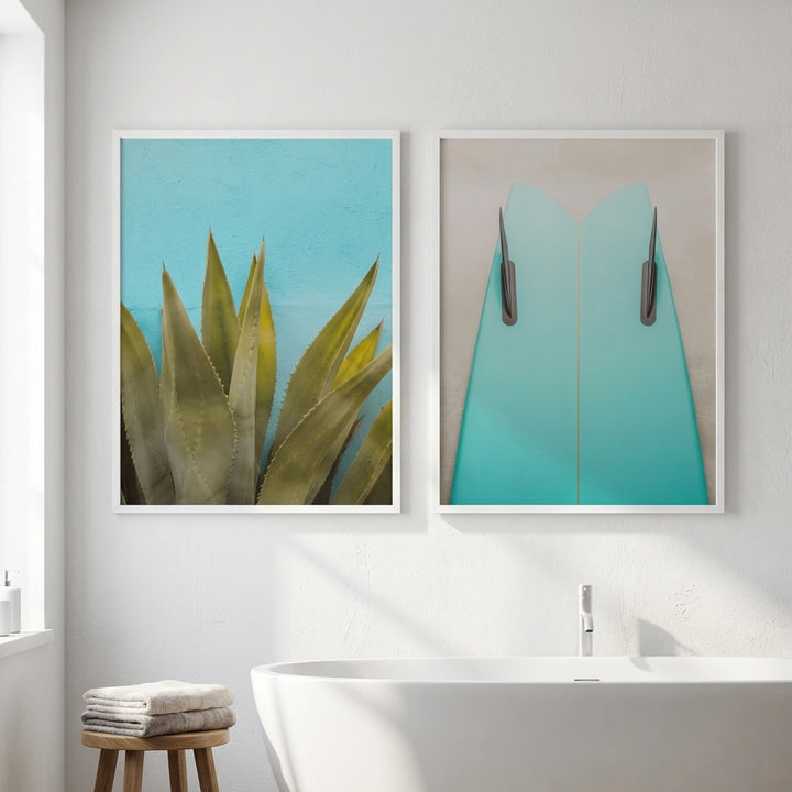 Teal Agave Surfboard Photograph Prints by Casey McCallister