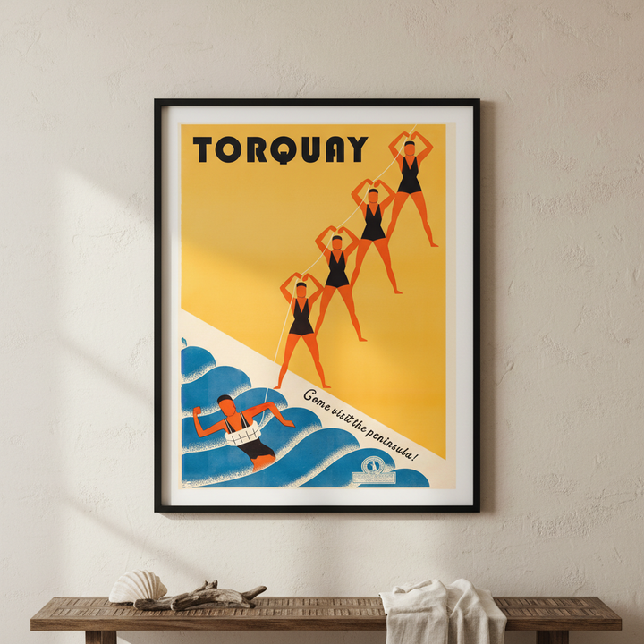 Custom Vintage Beach Club Retro Personalised Wall Art