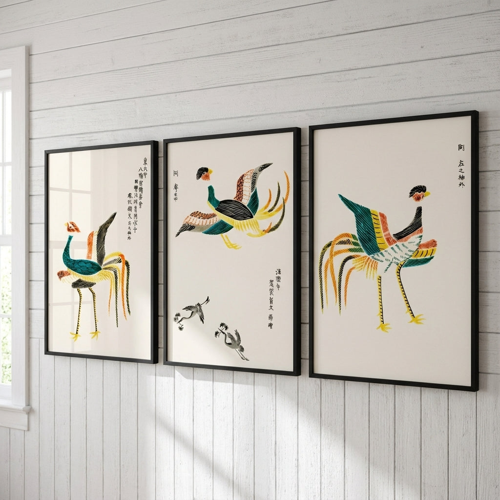Set of 3 Japanese Wood Prints by Taguchi Tomoki
