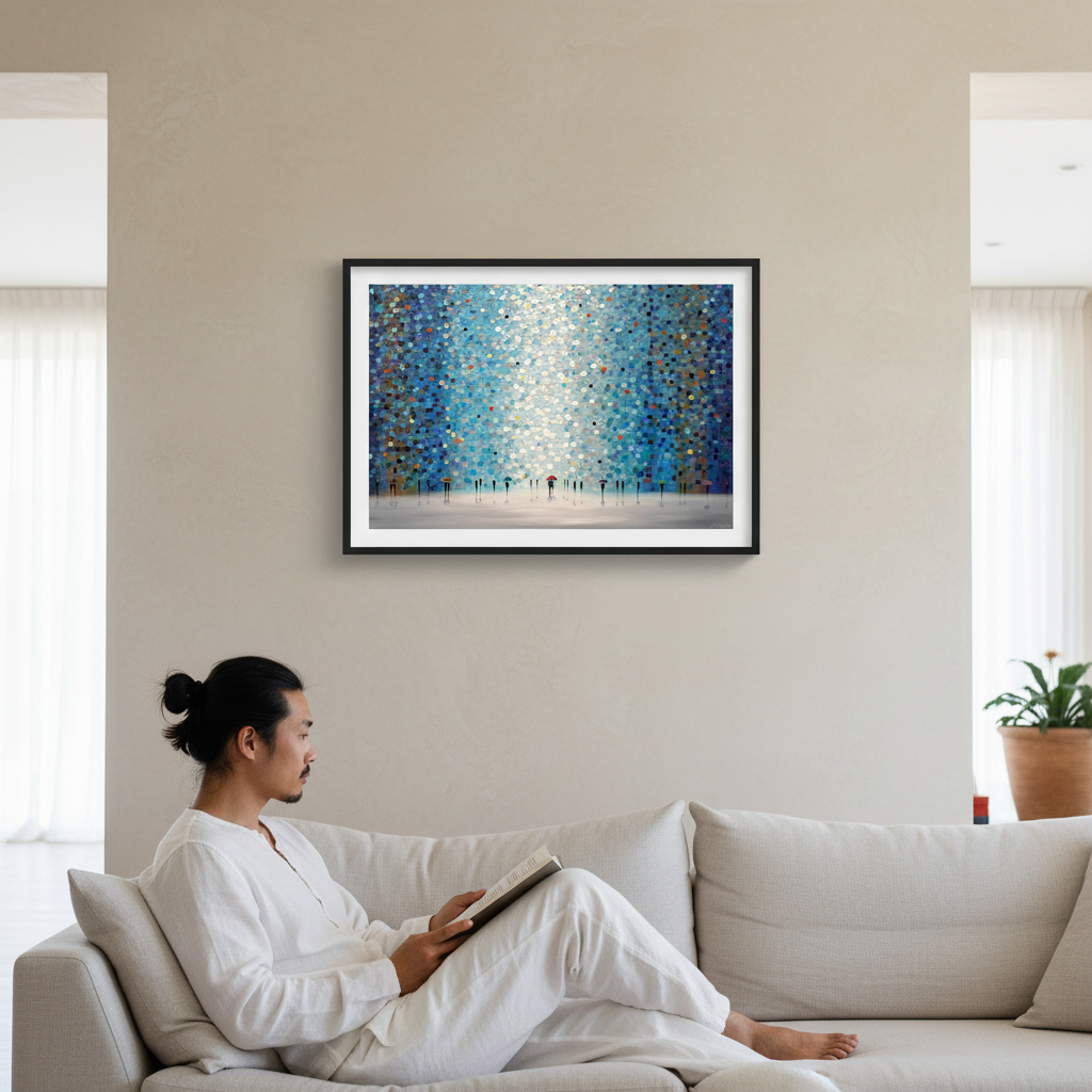 Umbrellas at Night by Ekaterina Ermilkina