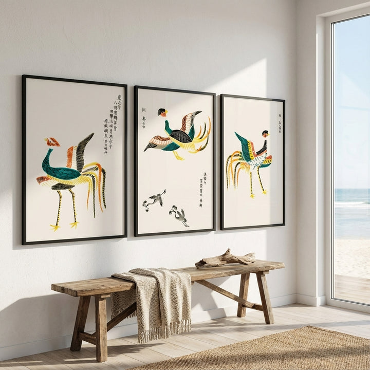 Set of 3 Japanese Wood Prints by Taguchi Tomoki