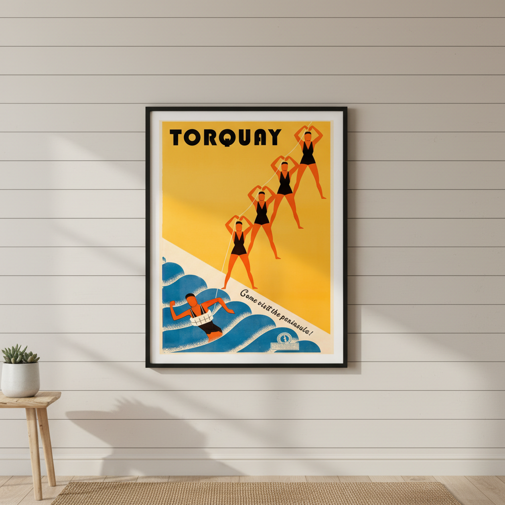 Custom Vintage Beach Club Retro Personalised Wall Art