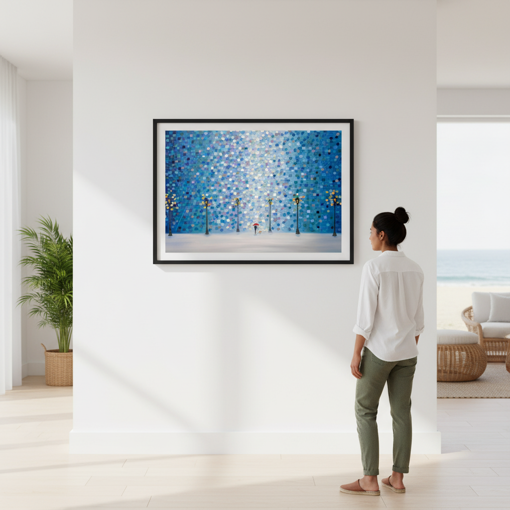 Whispers in the Rain Beneath the Glow by Ekaterina Ermilkina