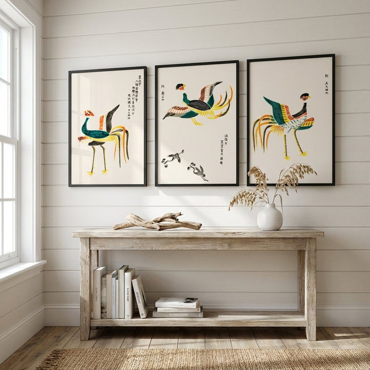 Set of 3 Japanese Wood Prints by Taguchi Tomoki