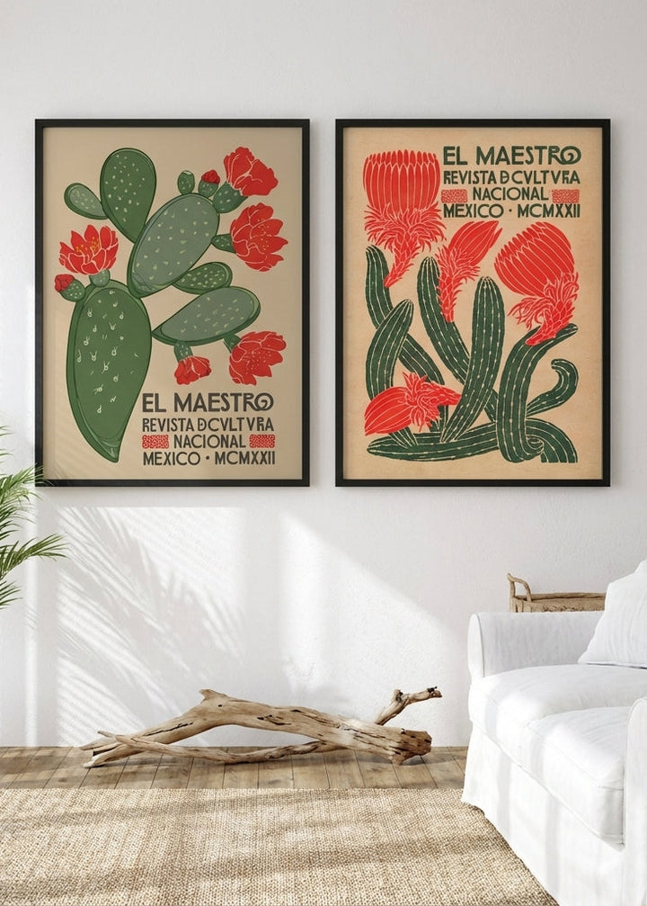 El Maestro Vintage Mexican Poster Set of 2 Prints