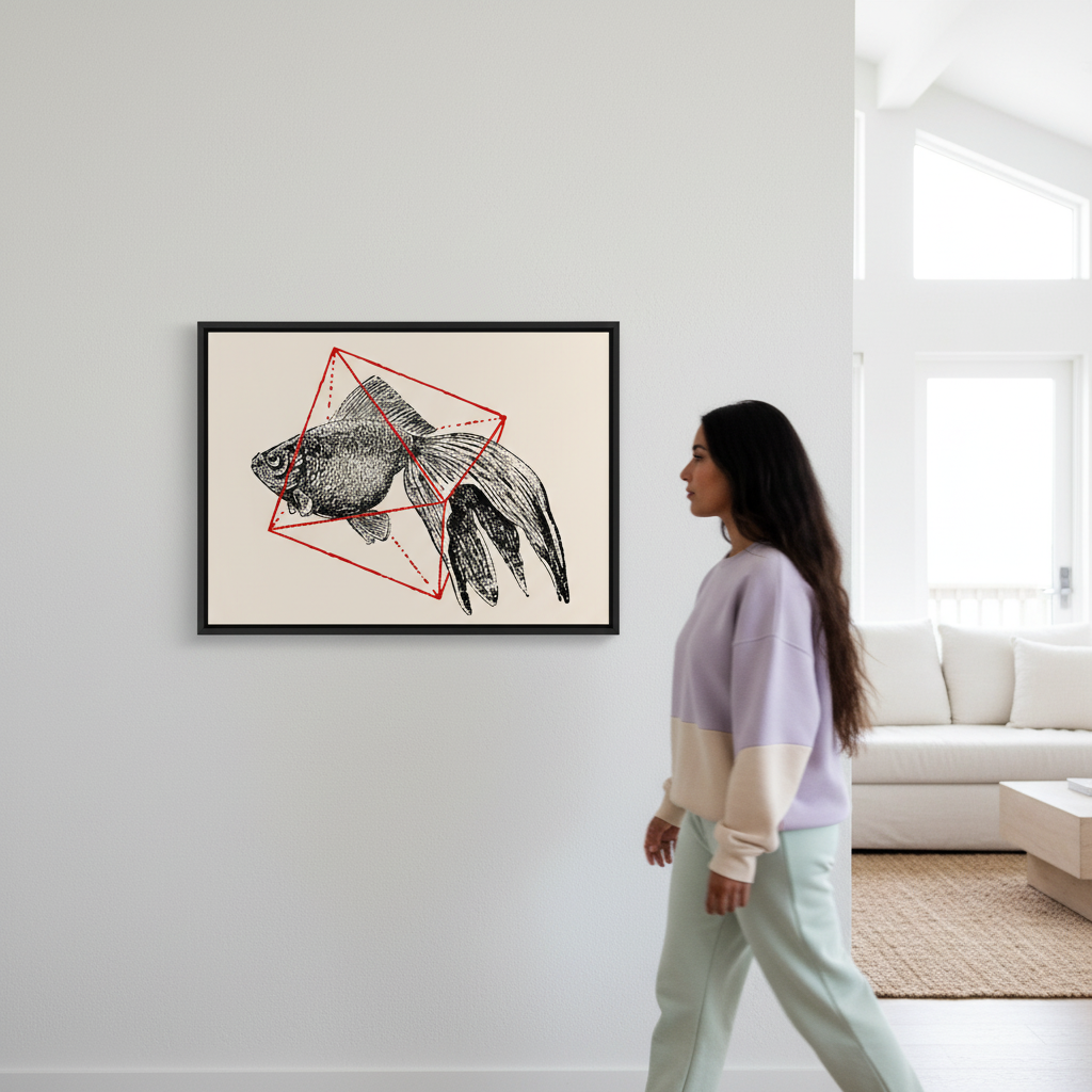 Fish in Geometrics - Goldfish by Florent Bodart