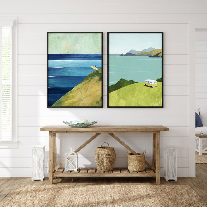 Countryside Surf Abstract Painting Pair by Henry Rivers