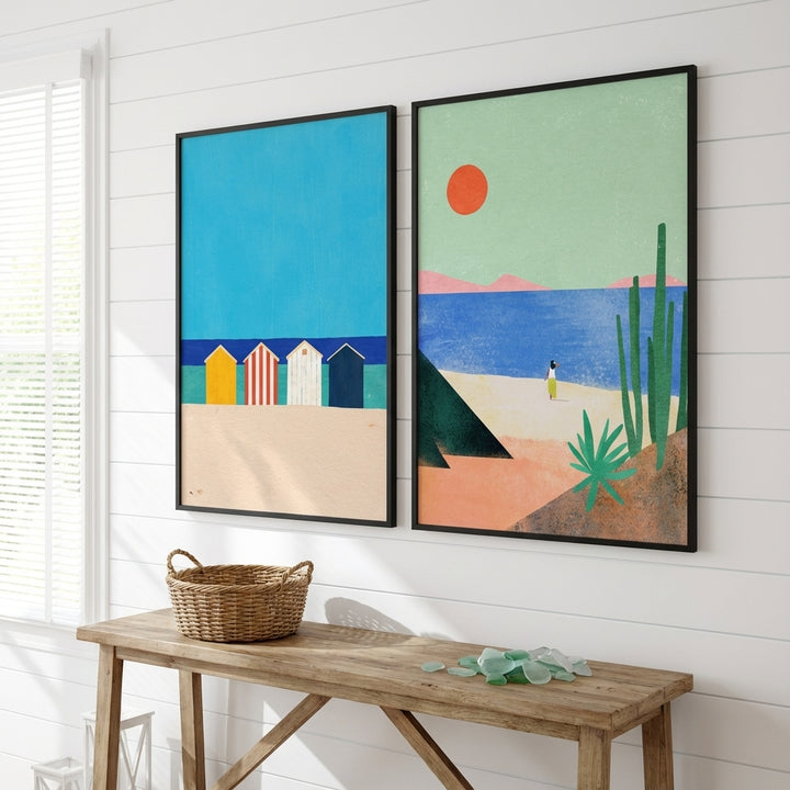 Abstract Set of 2 Beach Bliss by Henry Rivers