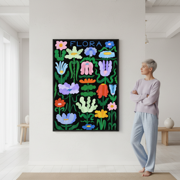 Flora on Black by Manne Jalilian