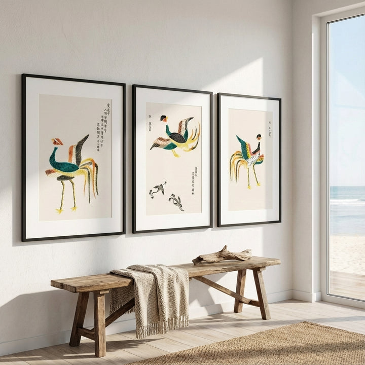 Set of 3 Japanese Wood Prints by Taguchi Tomoki