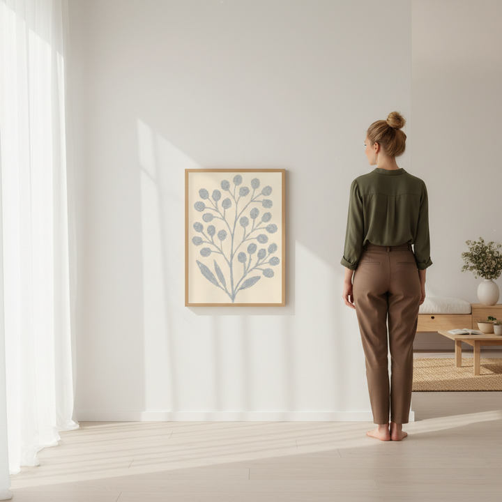 Gray Branch with Berries by Silvia Visscher