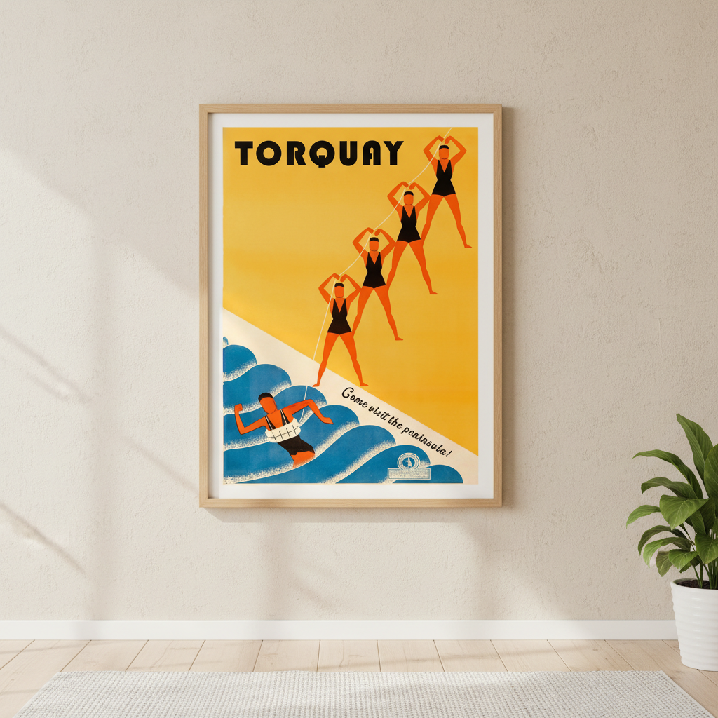 Custom Vintage Beach Club Retro Personalised Wall Art
