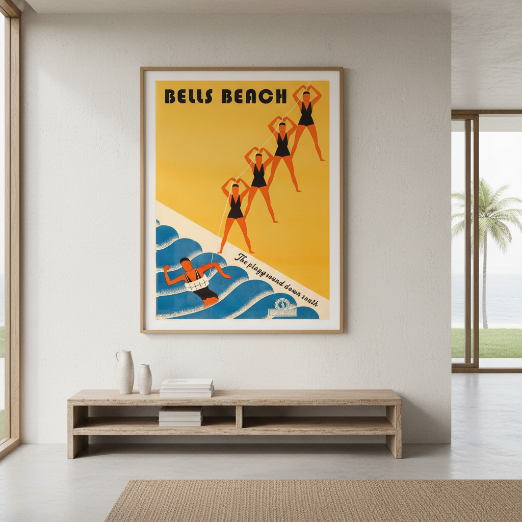 Custom Vintage Beach Club Retro Personalised Wall Art