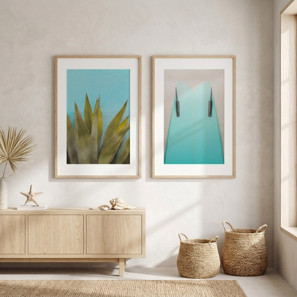 Teal Agave Surfboard Photograph Prints by Casey McCallister