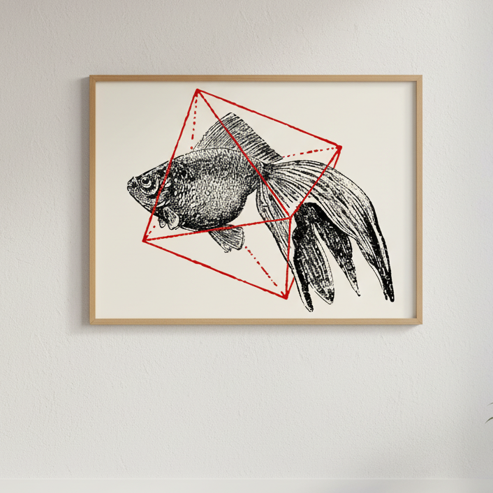 Fish in Geometrics - Goldfish by Florent Bodart