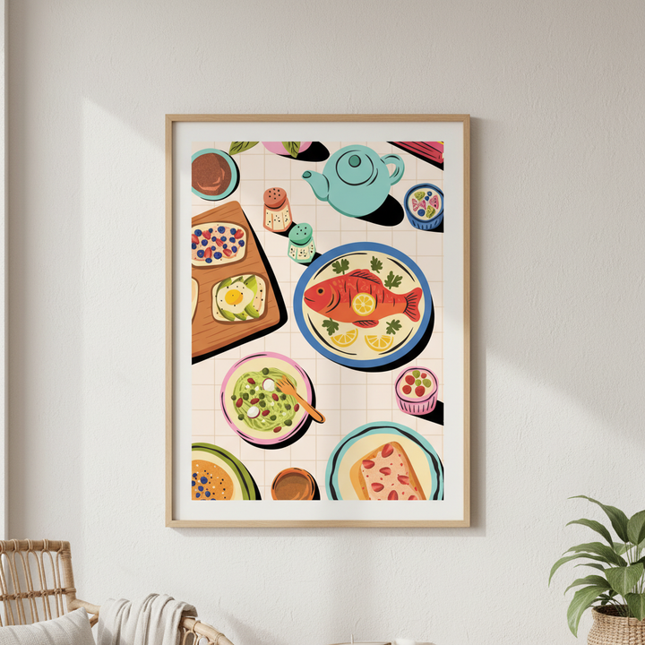 An Italian Lunch Illustration Wall Art by Lisa Solomoniuk