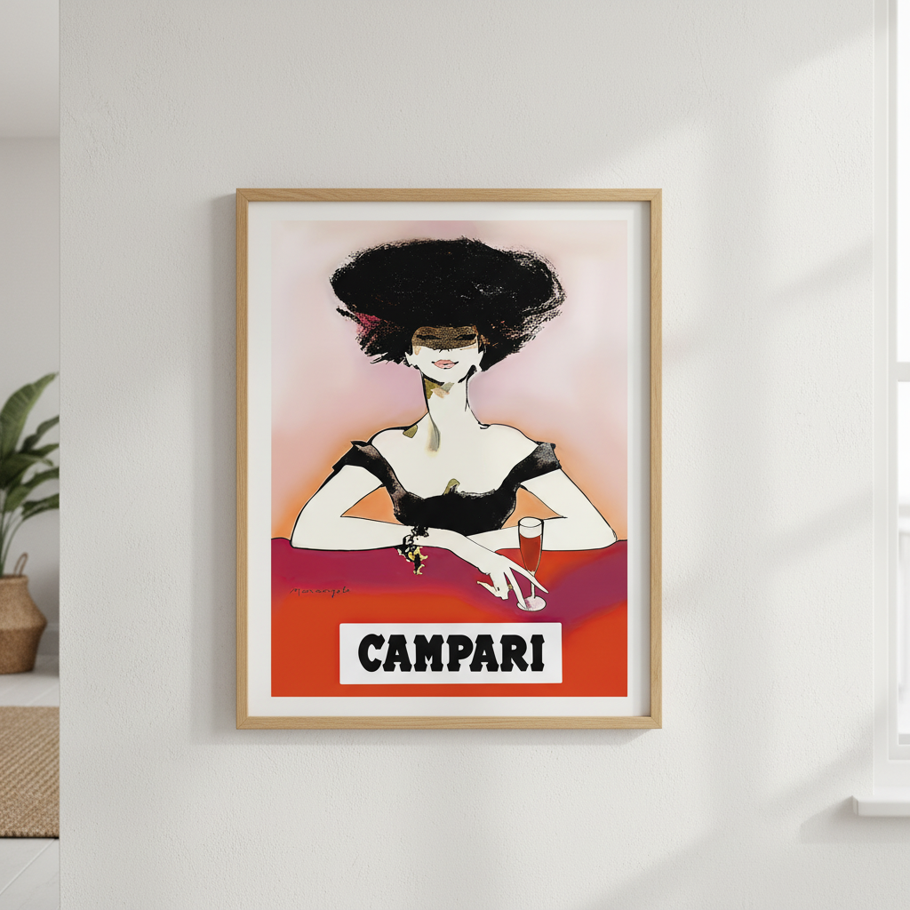 Campari 1960s Woman Italy Vintage Art Poster