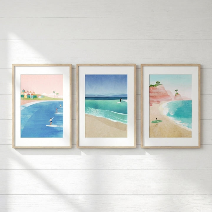 Surfing Holiday Trio Abstract Paintings by Henry Rivers