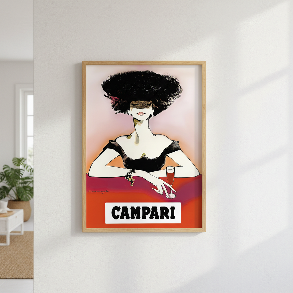 Campari 1960s Woman Italy Vintage Art Poster