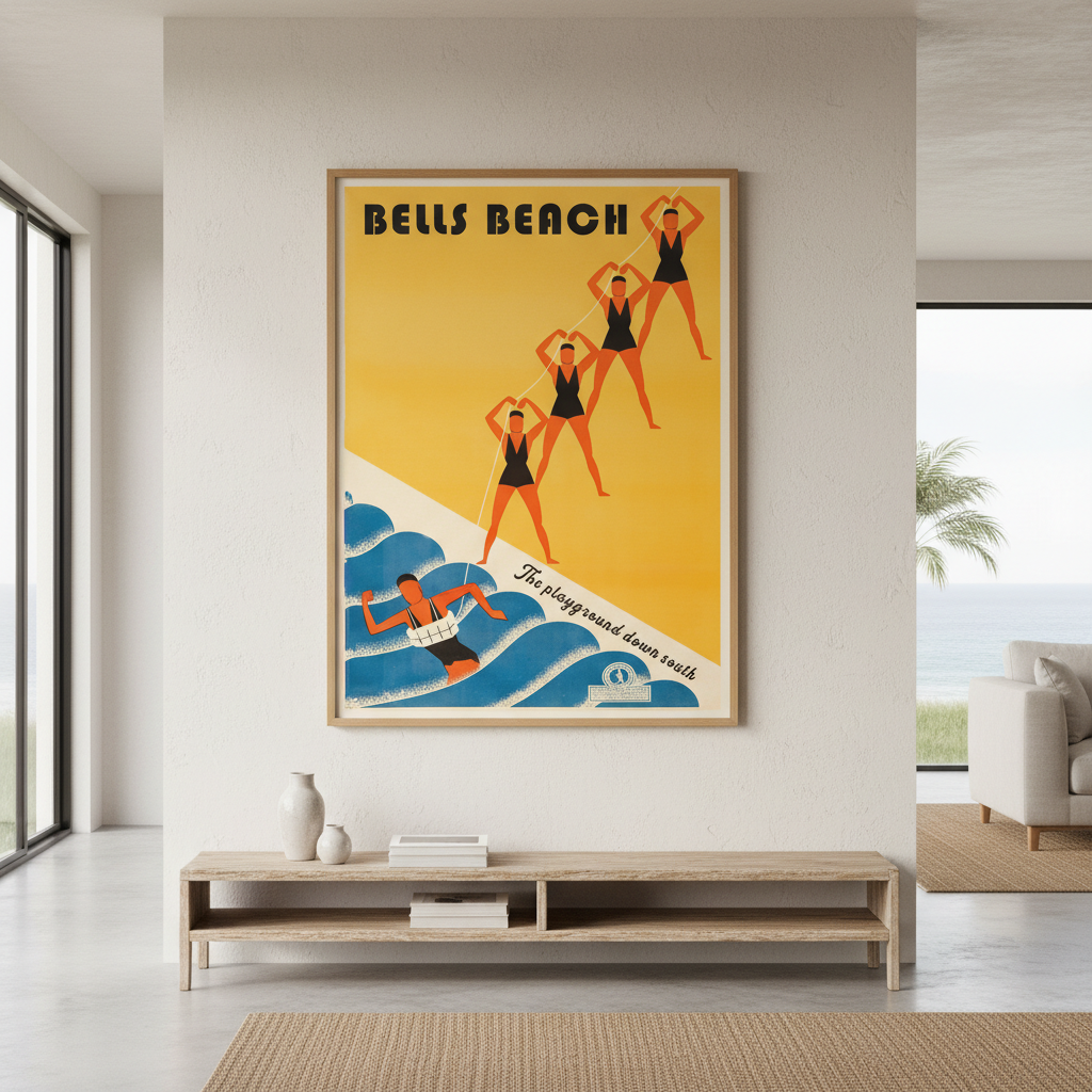 Custom Vintage Beach Club Retro Personalised Wall Art