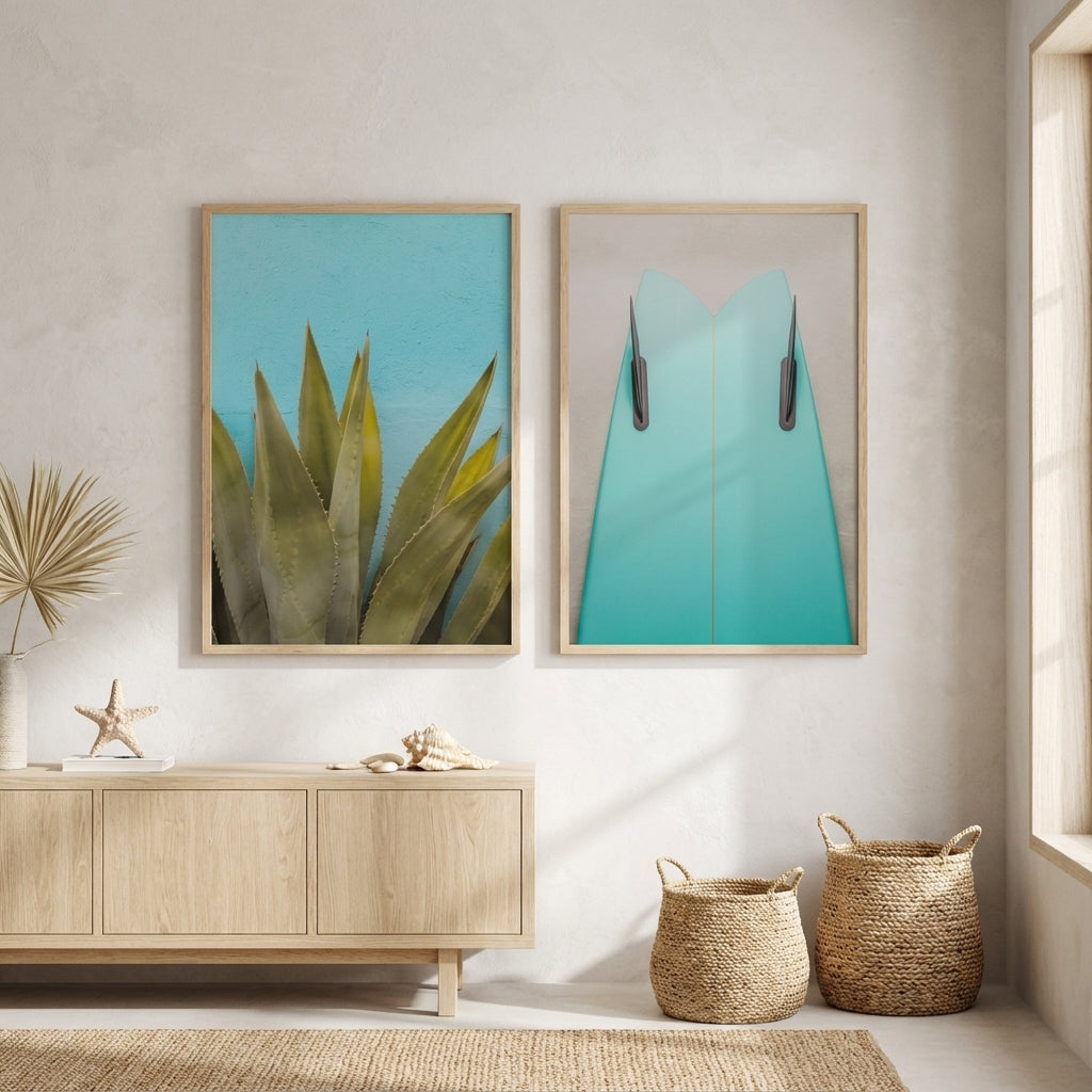 Teal Agave Surfboard Photograph Prints by Casey McCallister