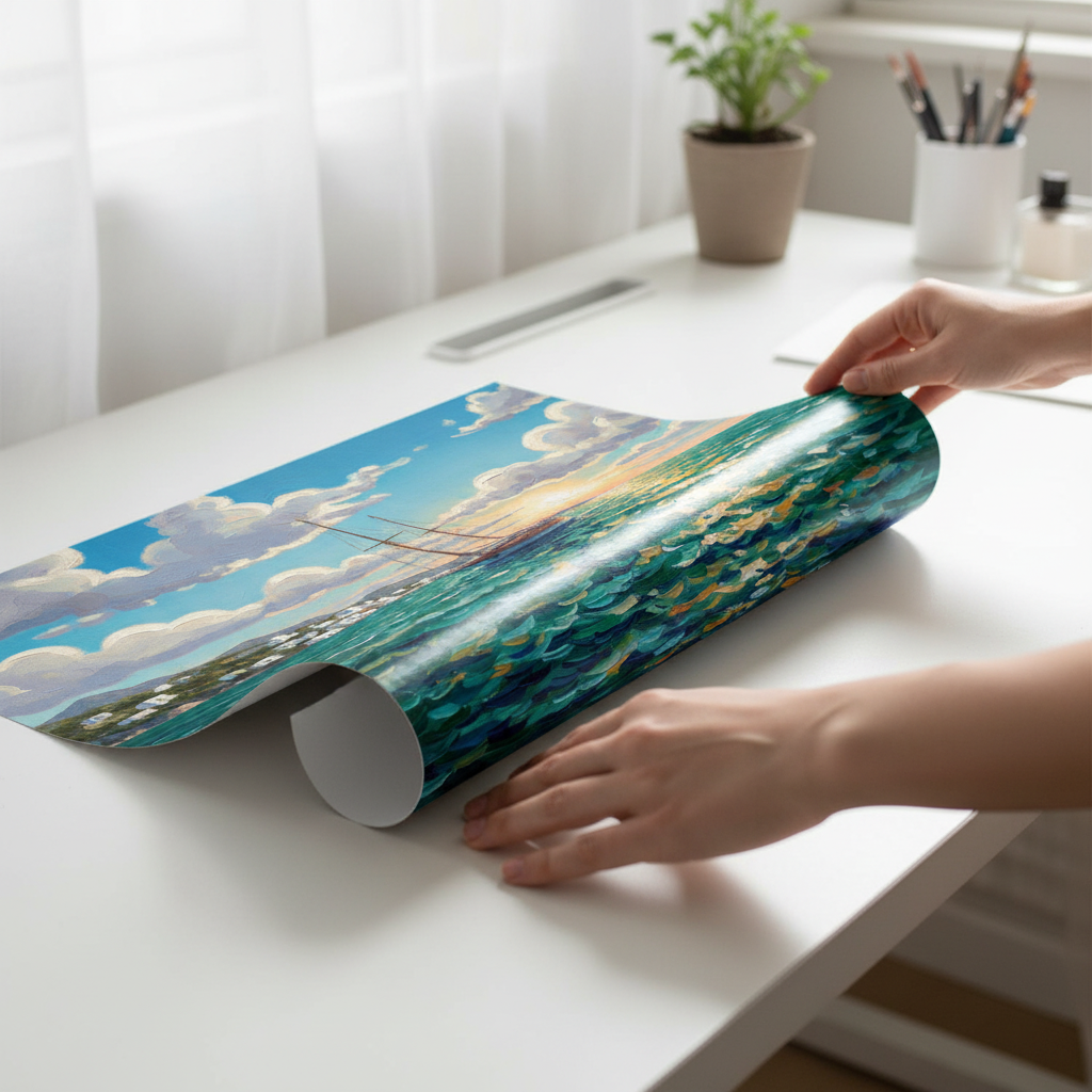 Sailing the Amalfi Brushstrokes Oil Painting Wall Art Print