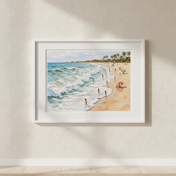 A Day by the Beach Painting Wall Art Print