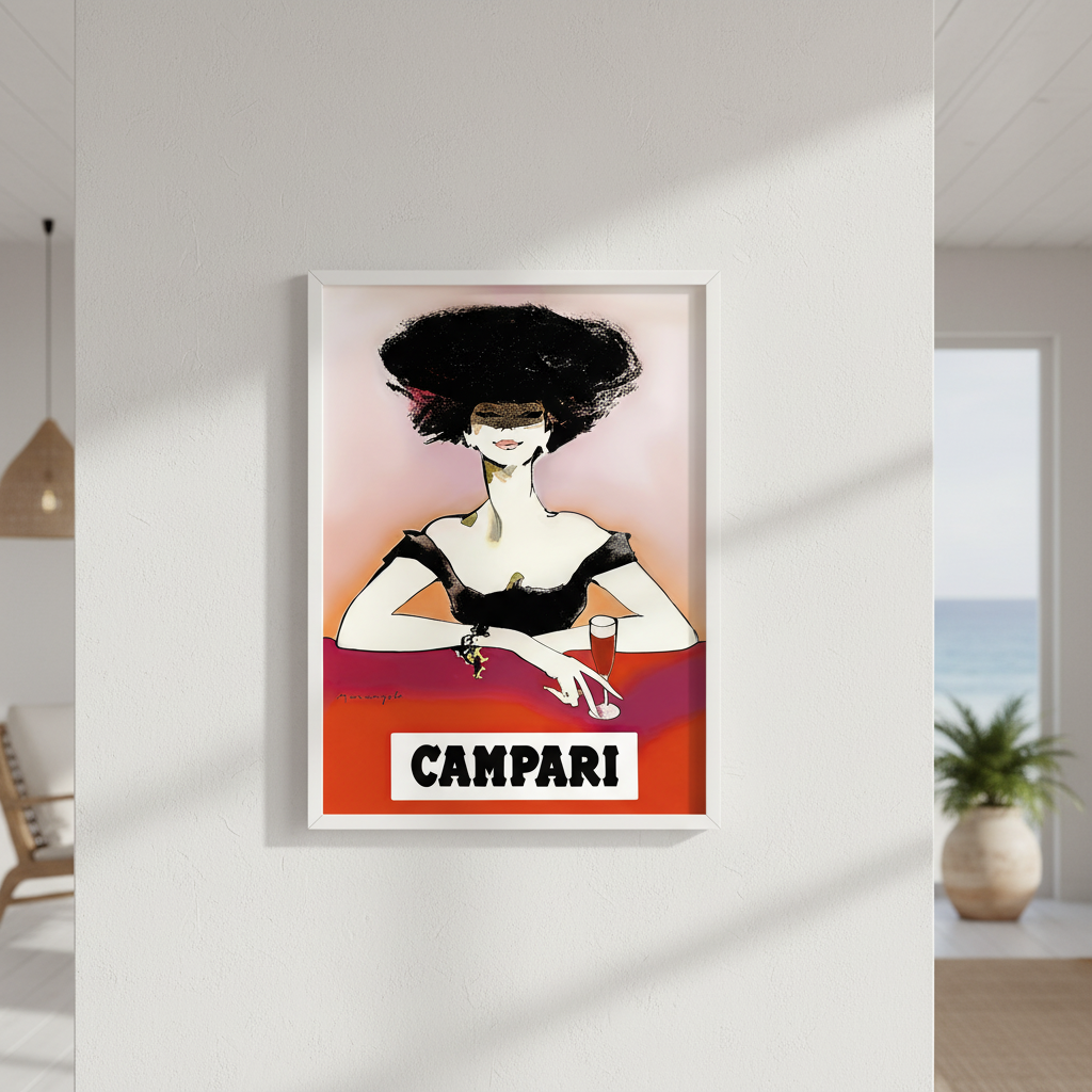 Campari 1960s Woman Italy Vintage Art Poster
