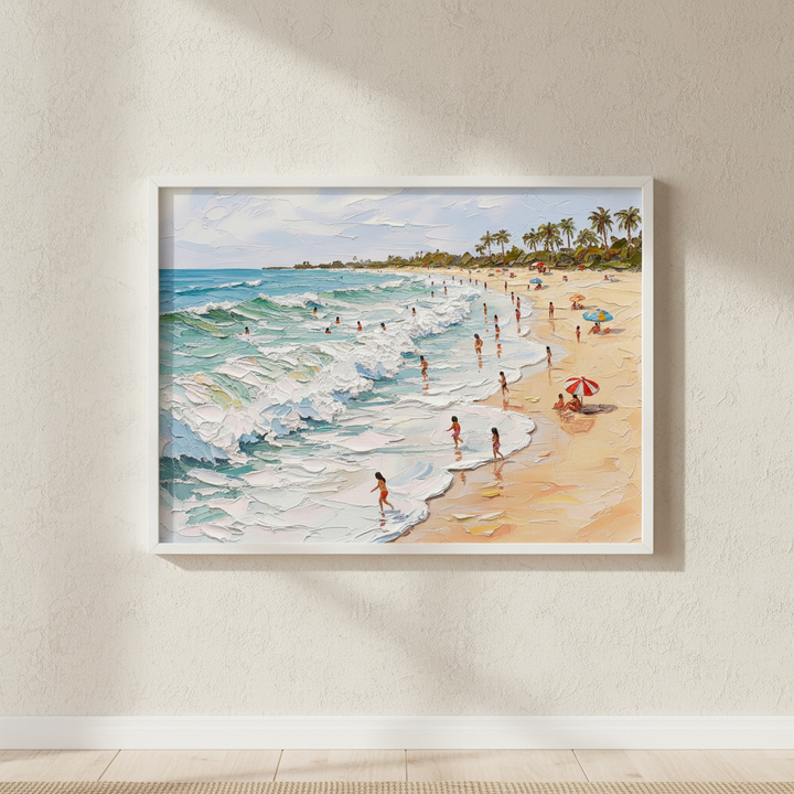 A Day by the Beach Painting Wall Art Print
