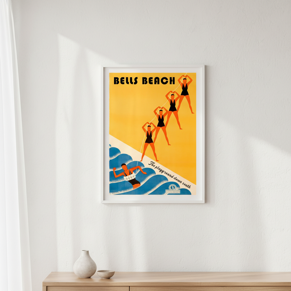 Custom Vintage Beach Club Retro Personalised Wall Art