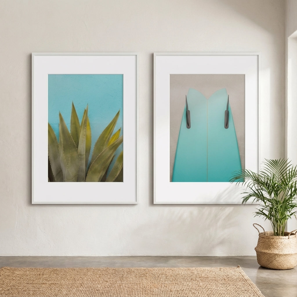 Teal Agave Surfboard Photograph Prints by Casey McCallister