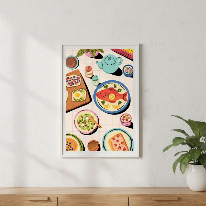 An Italian Lunch Illustration Wall Art by Lisa Solomoniuk