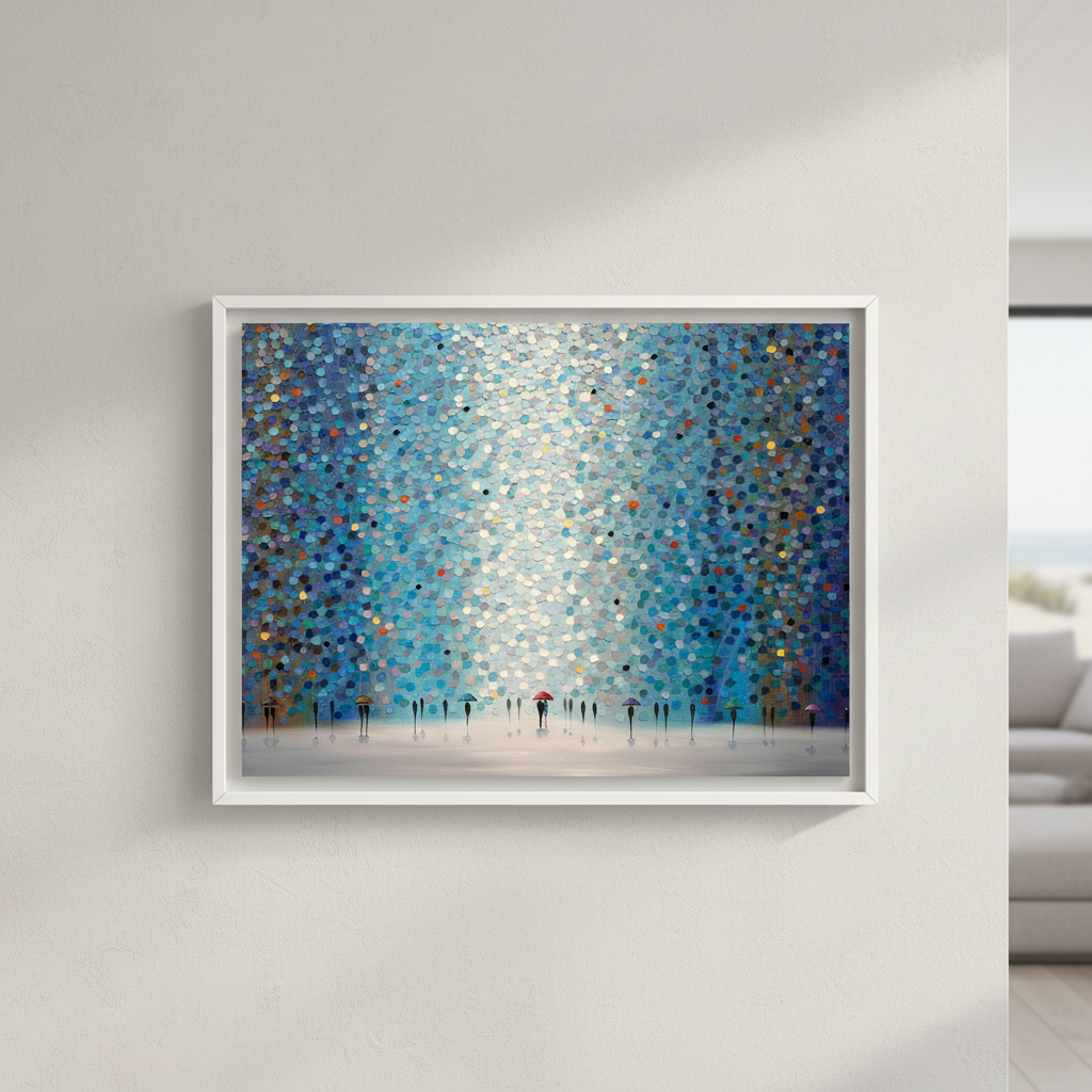 Umbrellas at Night by Ekaterina Ermilkina