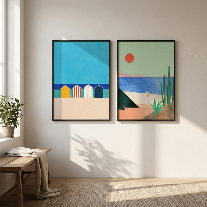 Abstract Set of 2 Beach Bliss by Henry Rivers