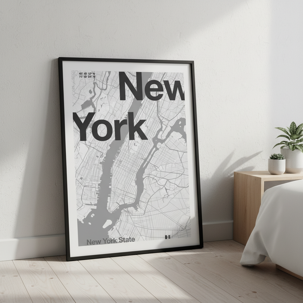 New York Minimal Map by Florent Bodart