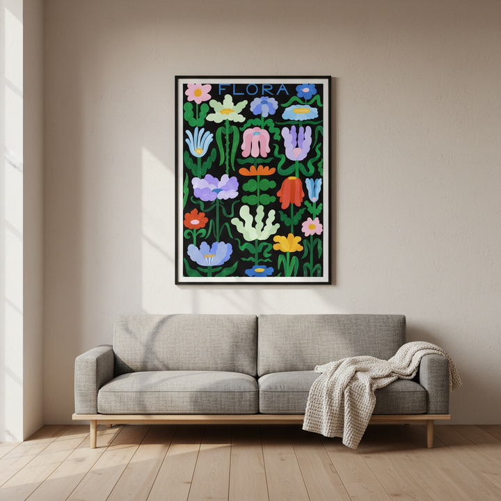 Flora on Black by Manne Jalilian