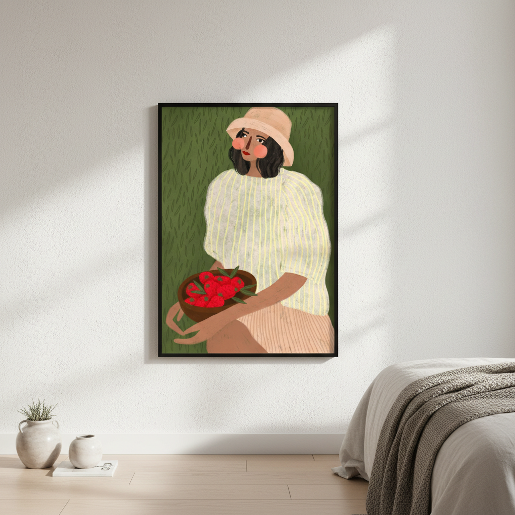 Woman with Strawberries by Bea Muller