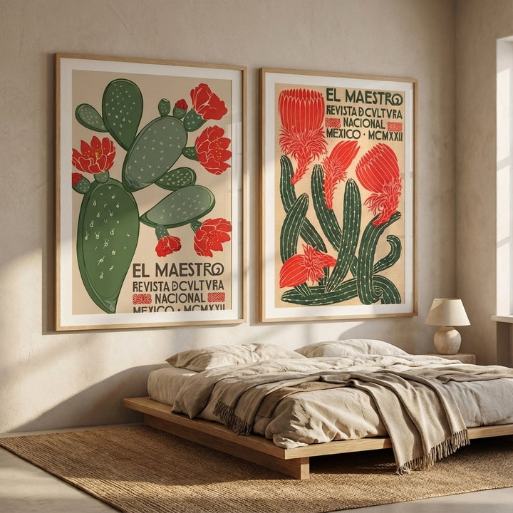 El Maestro Vintage Mexican Poster Set of 2 Prints