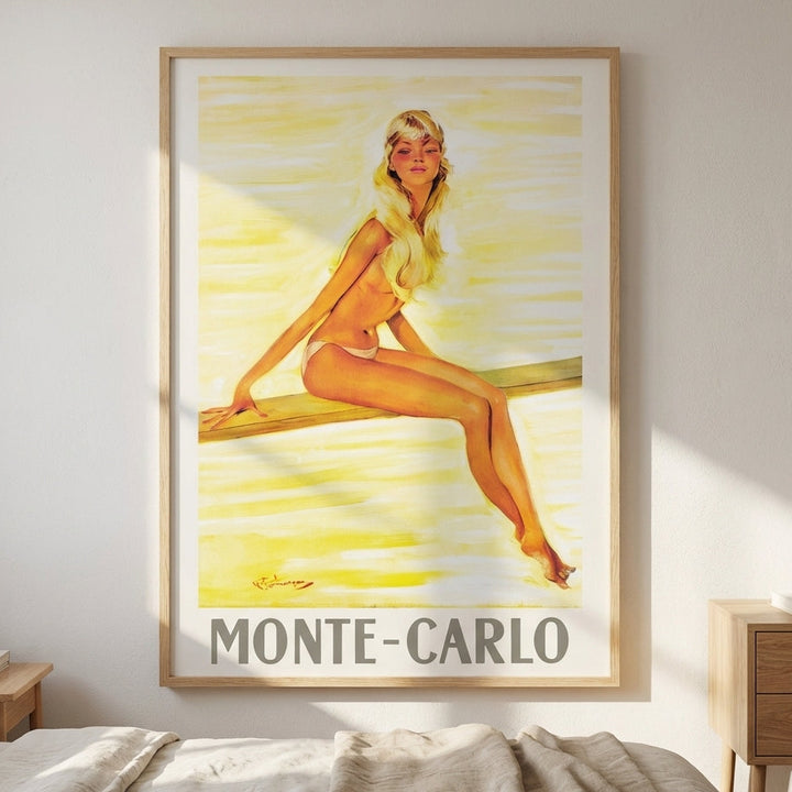 Vintage Travel Monaco Monte Carlo 1937 Poster Retro Print