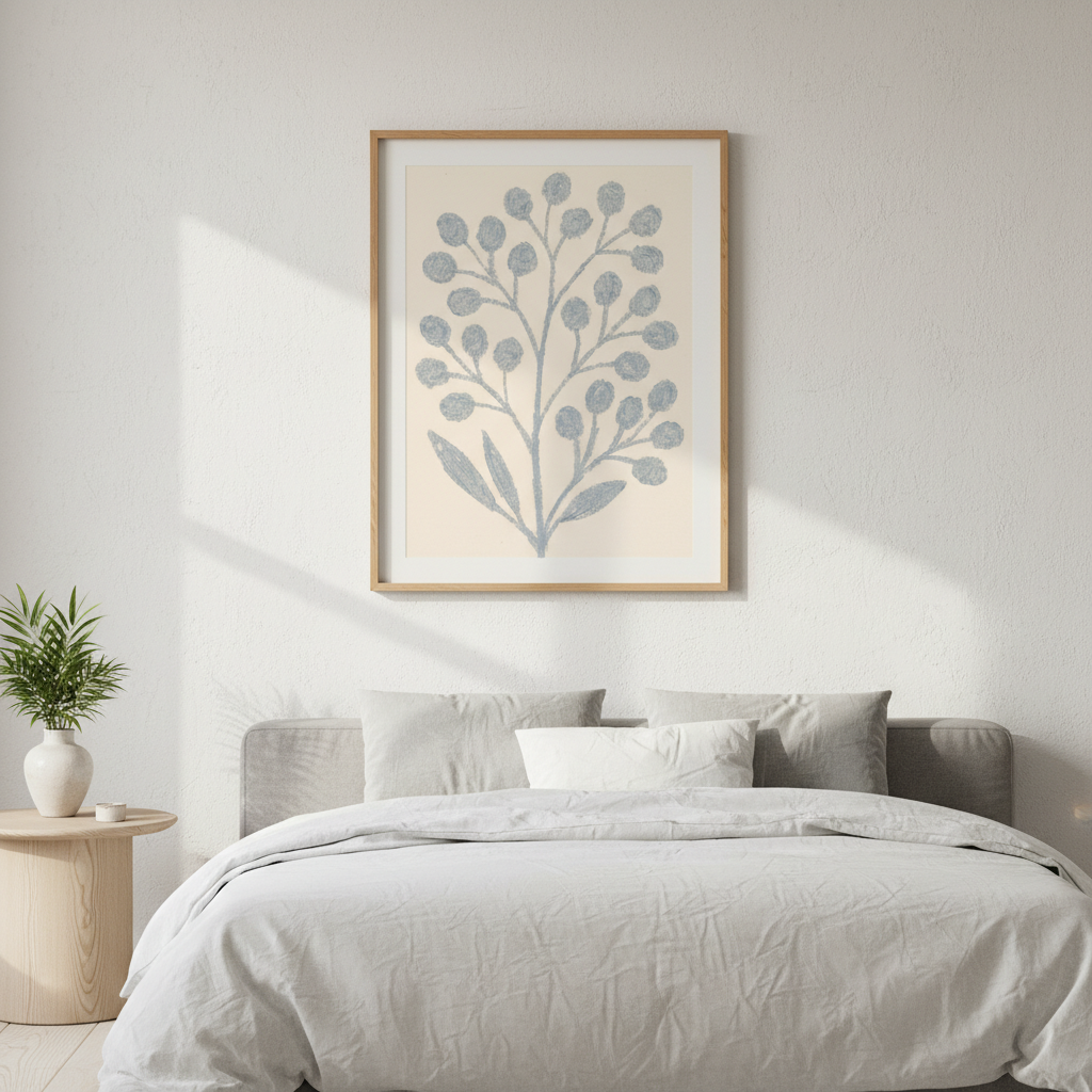 Gray Branch with Berries by Silvia Visscher