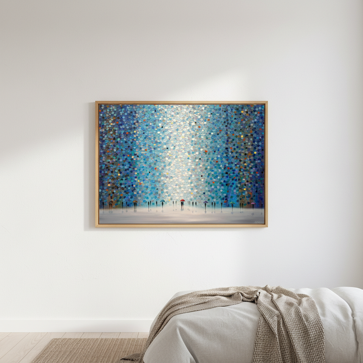 Umbrellas at Night by Ekaterina Ermilkina