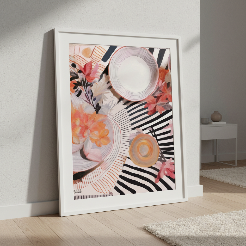 Stripe Breakfast by Inkheart Designs