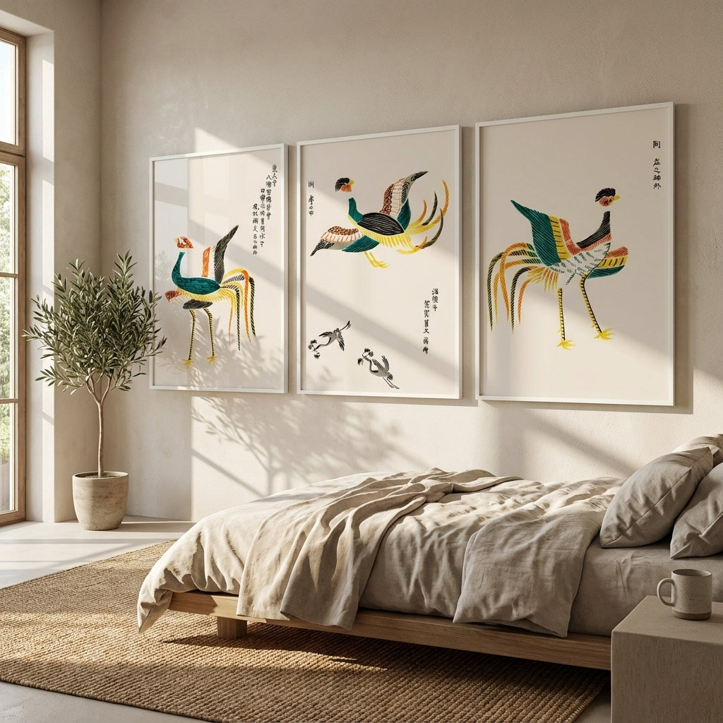 Set of 3 Japanese Wood Prints by Taguchi Tomoki