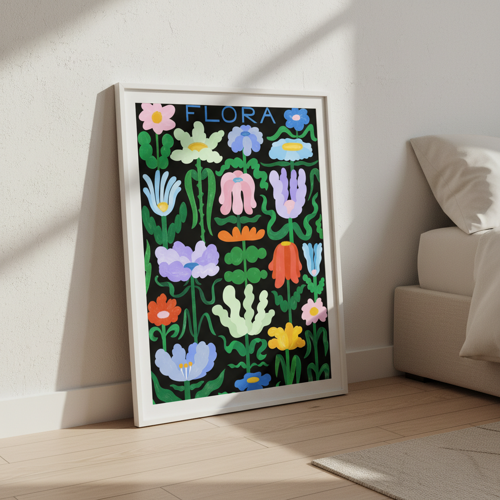 Flora on Black by Manne Jalilian