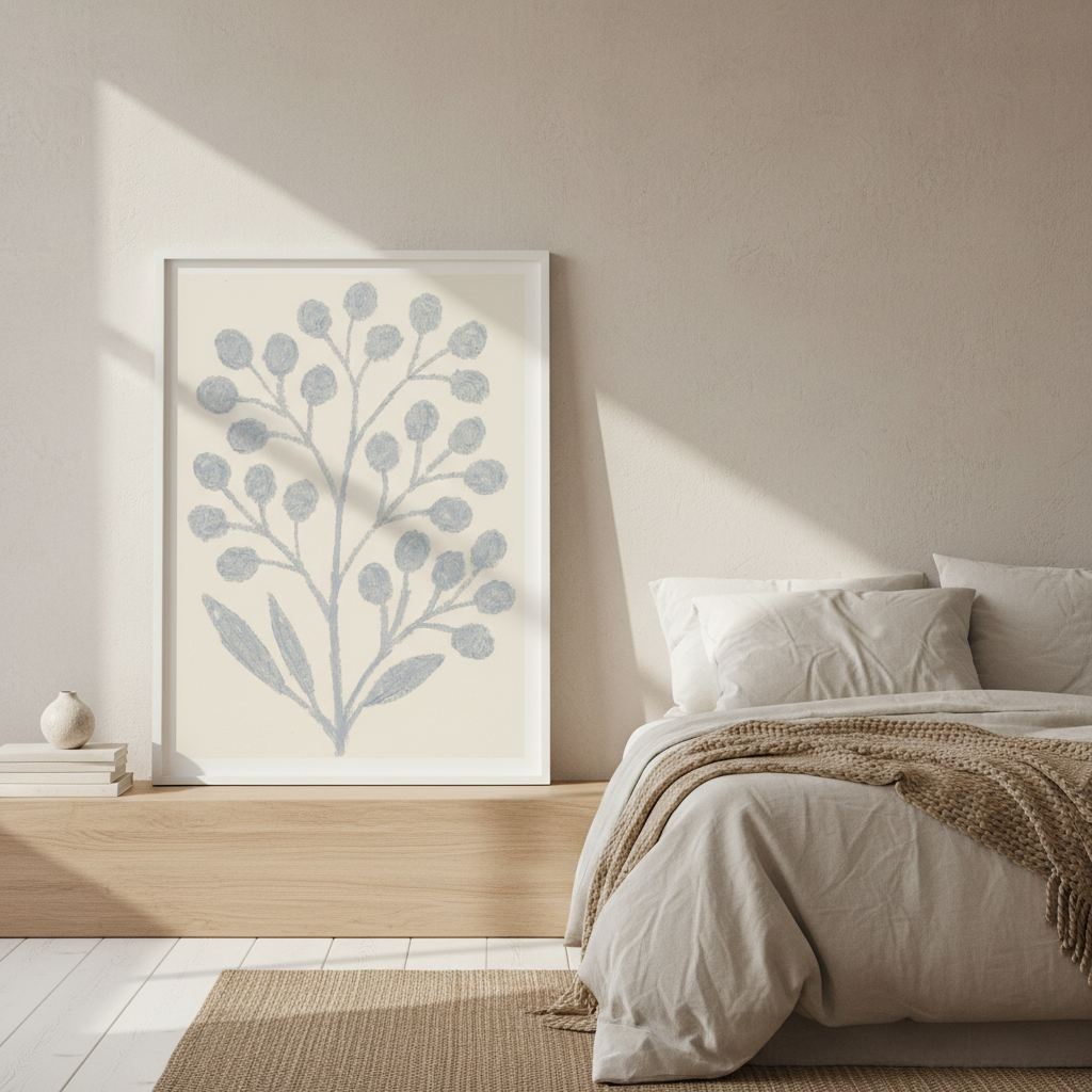 Gray Branch with Berries by Silvia Visscher