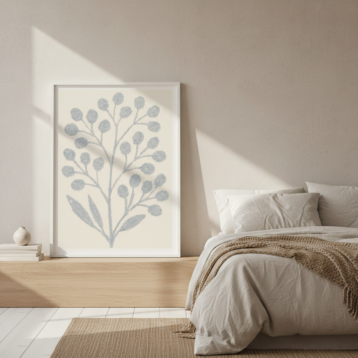 Gray Branch with Berries by Silvia Visscher